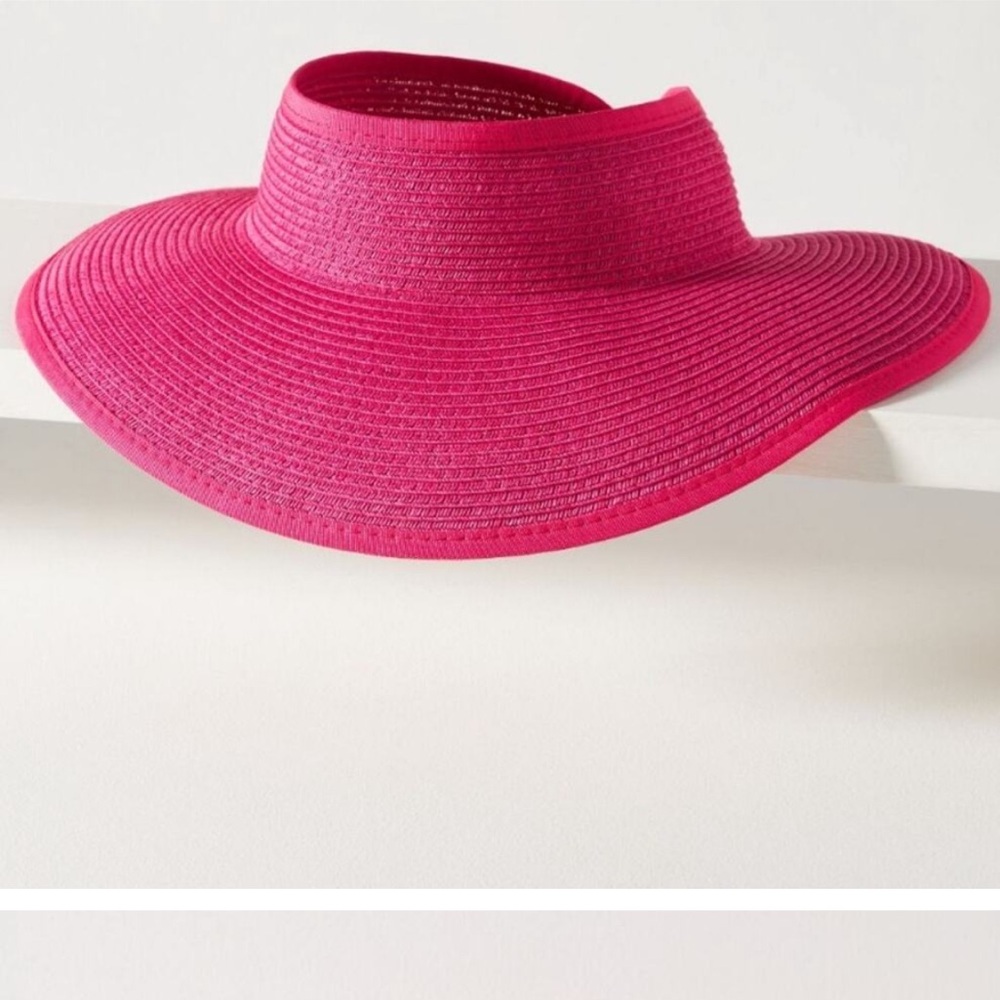 Anthropologie San Diego Roll-Up Visor HAT Travel Packable Sun Pink